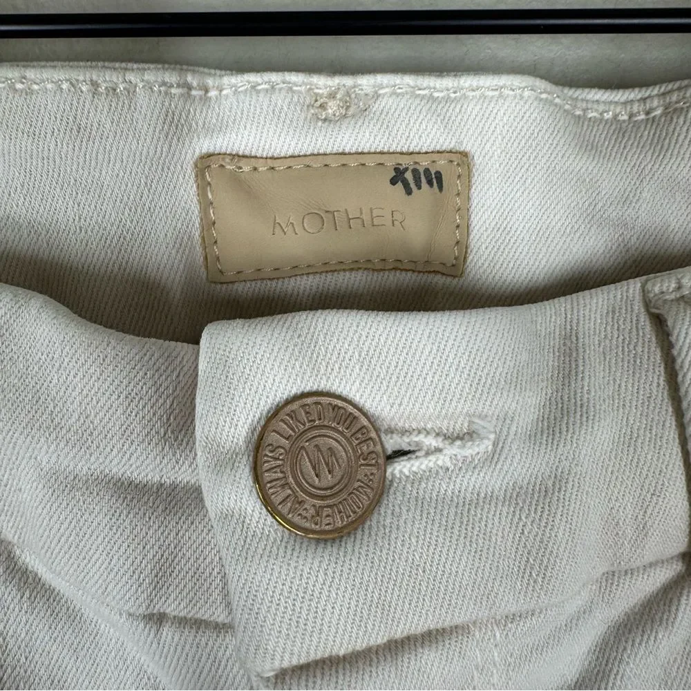 Mother High Waisted Looker Ankle Fray Pretty Just Strolled In The City Cream 27